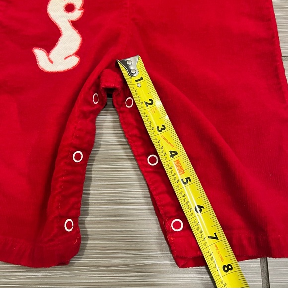 Rare Vintage Red Corduroy Overalls 1970s Toddler clothes with rabbit bunny - Picture 10 of 10